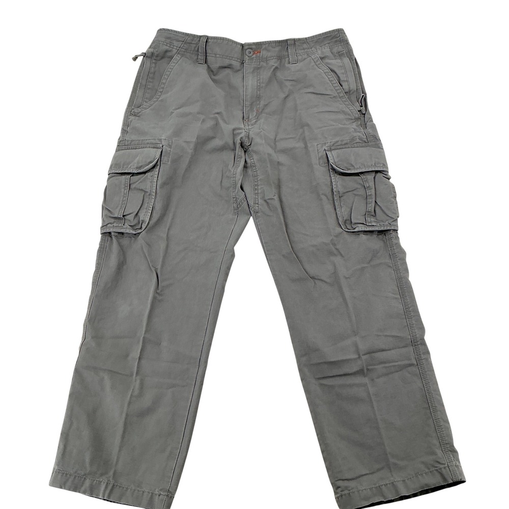 L.L. Bean Cargo Pants Mens 36x30 Gray Ripstop Natural Fit Outdoor Utility